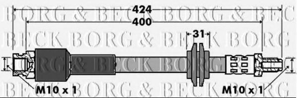 BORG & BECK BBH7426 Тормозной шланг для PEUGEOT BIPPER