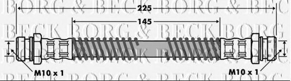 BORG & BECK BBH7459 Тормозной шланг для HYUNDAI TRAJET