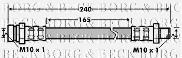 BORG & BECK BBH7507 Тормозной шланг BORG & BECK для MITSUBISHI