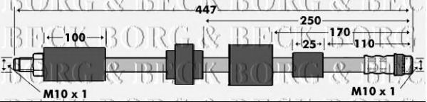 BORG & BECK BBH7530 Тормозной шланг для CITROËN C4