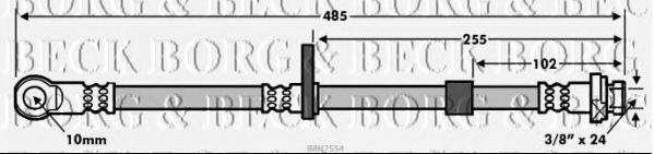 BORG & BECK BBH7554 Тормозной шланг для DODGE