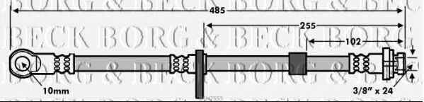 BORG & BECK BBH7555 Тормозной шланг для DODGE