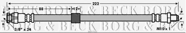 BORG & BECK BBH7556 Тормозной шланг BORG & BECK для DODGE