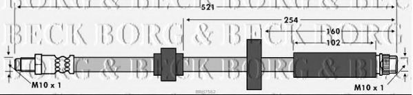 BORG & BECK BBH7562 Тормозной шланг для PEUGEOT 208