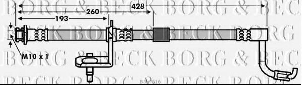 BORG & BECK BBH7616 Тормозной шланг для ISUZU