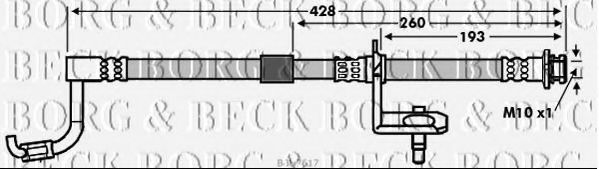 BORG & BECK BBH7617 Тормозной шланг для ISUZU