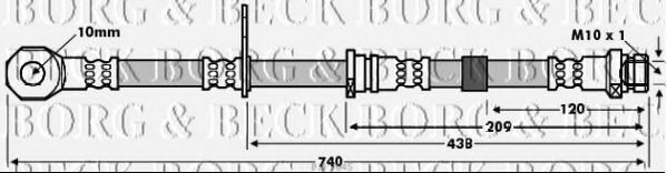 BORG & BECK BBH7645 Тормозной шланг для MITSUBISHI L200
