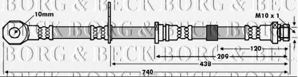 BORG & BECK BBH7646 Тормозной шланг BORG & BECK для MITSUBISHI