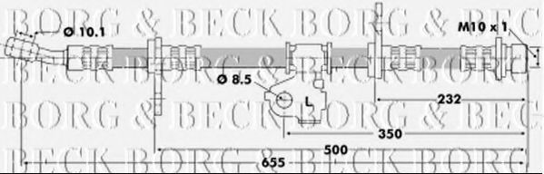 BORG & BECK BBH6198 Тормозной шланг для HONDA CRX