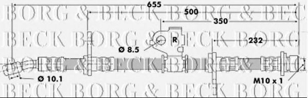BORG & BECK BBH6199 Тормозной шланг для HONDA CRX