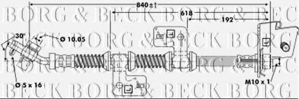 BORG & BECK BBH6669 Тормозной шланг для LAND ROVER