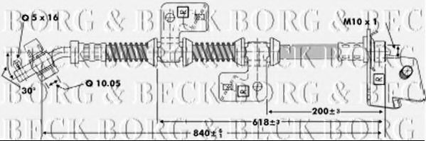 BORG & BECK BBH6670 Тормозной шланг для LAND ROVER