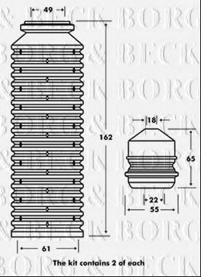 BORG & BECK BPK7002 Пыльник амортизатора BORG & BECK 