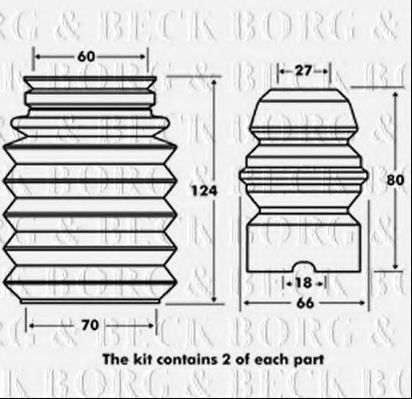 BORG & BECK BPK7011 Пыльник амортизатора BORG & BECK 