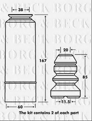 BORG & BECK BPK7023 Пыльник амортизатора BORG & BECK 