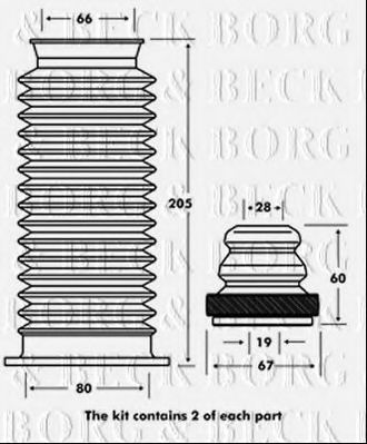 BORG & BECK BPK7062 Пыльник амортизатора BORG & BECK 