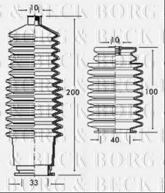 BORG & BECK BSG3205 Пыльник рулевой рейки BORG & BECK для RENAULT