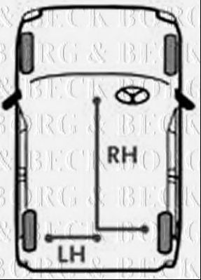 BORG & BECK BKB1033 Трос ручного тормоза BORG & BECK 