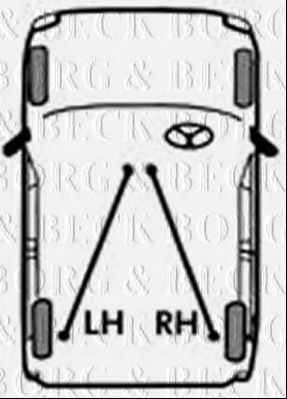 BORG & BECK BKB2617 Трос ручного тормоза для RENAULT SCENIC