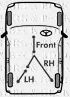 BORG & BECK BKB3428 Трос ручного тормоза для CHRYSLER TOWN & COUNTRY