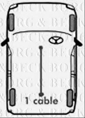 BORG & BECK BKB2070 Трос ручного тормоза для LAND ROVER