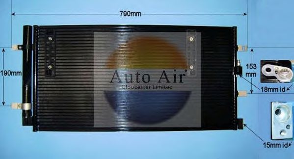 AUTO AIR GLOUCESTER 169705A Радиатор кондиционера для PORSCHE