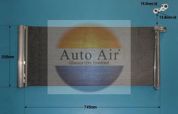 AUTO AIR GLOUCESTER 169673 Радиатор кондиционера для PORSCHE