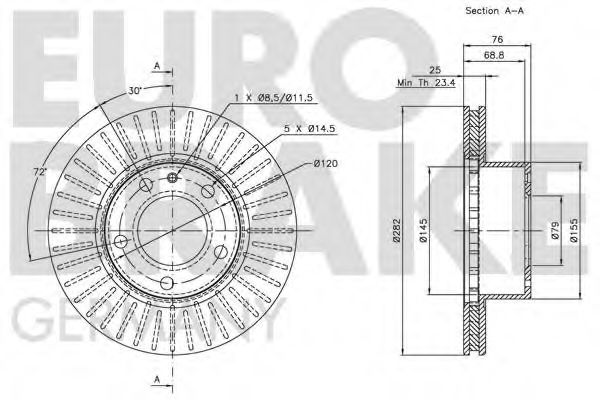 5815201527 EUROBRAKE Тормозной диск 5815201527 EUROBRAKE Тормозной диск