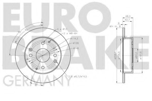 EUROBRAKE 5815202668 Тормозные диски EUROBRAKE 