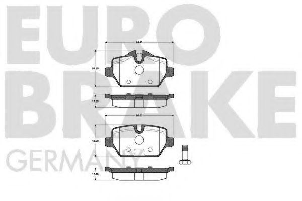 EUROBRAKE 5502221530 Тормозные колодки EUROBRAKE для BMW