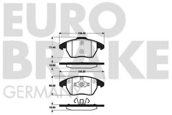 EUROBRAKE 5502221953 Тормозные колодки EUROBRAKE для NISSAN