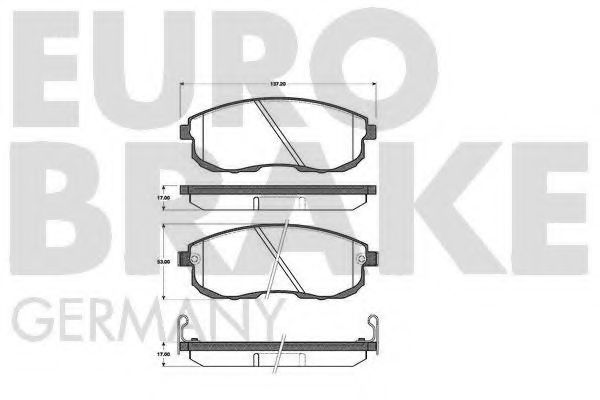 EUROBRAKE 5502222223 Тормозные колодки EUROBRAKE для NISSAN