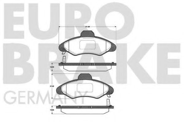 EUROBRAKE 5502222549 Тормозные колодки EUROBRAKE для FORD