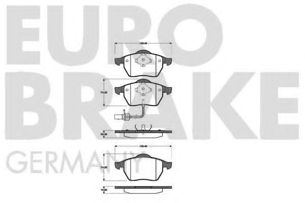 EUROBRAKE 5502222555 Тормозные колодки EUROBRAKE для SEAT