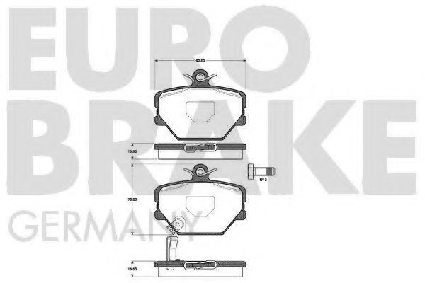 EUROBRAKE 5502223344 Тормозные колодки для SMART CABRIO
