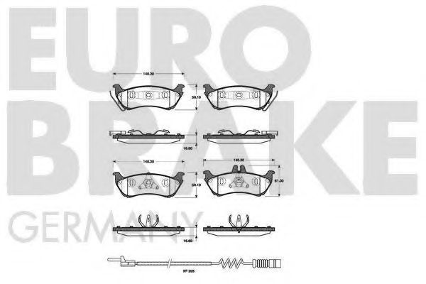 EUROBRAKE 5502223359 Тормозные колодки EUROBRAKE для MERCEDES-BENZ