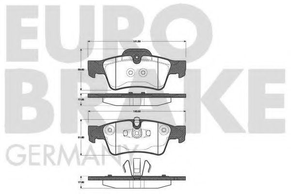 EUROBRAKE 5502223361 Тормозные колодки для MERCEDES-BENZ SLR (R199)