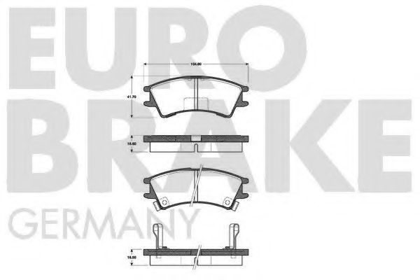 EUROBRAKE 5502223408 Тормозные колодки EUROBRAKE для HYUNDAI