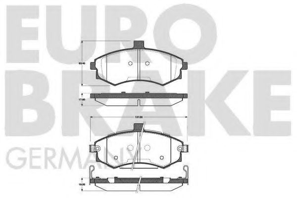 EUROBRAKE 5502223413 Тормозные колодки EUROBRAKE для SUBARU