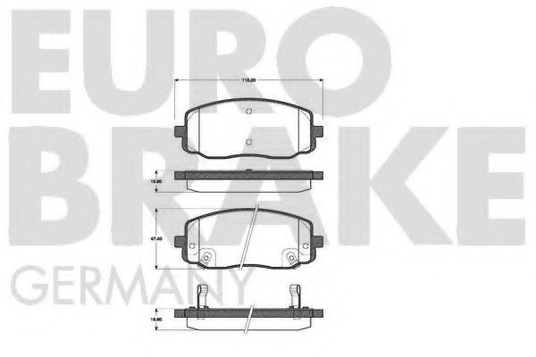 EUROBRAKE 5502223513 Тормозные колодки EUROBRAKE для HYUNDAI