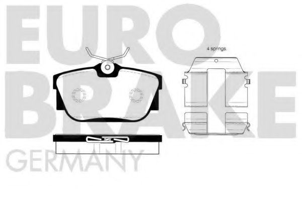 EUROBRAKE 5502224752 Тормозные колодки EUROBRAKE для VOLKSWAGEN