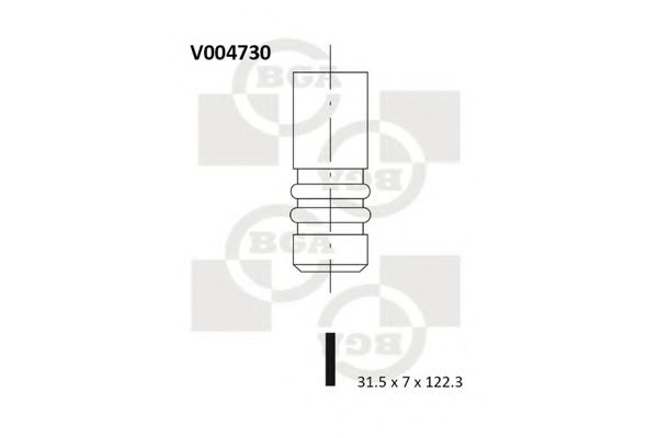 BGA V004730 Клапан впускной BGA для VOLVO 940