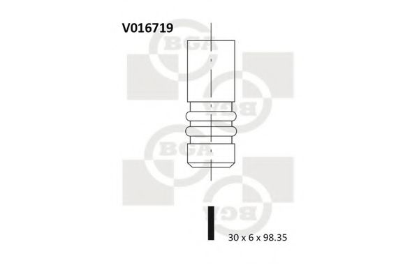BGA V016719 Клапан выпускной для VOLKSWAGEN BEETLE