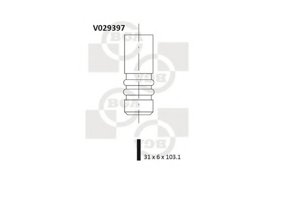 BGA V029397 Клапан выпускной для OPEL ZAFIRA A (F75)