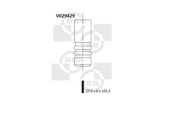 BGA V029429 Клапан впускной для OPEL