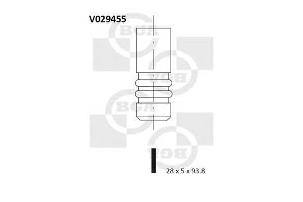 BGA V029455 Клапан выпускной для OPEL MERIVA