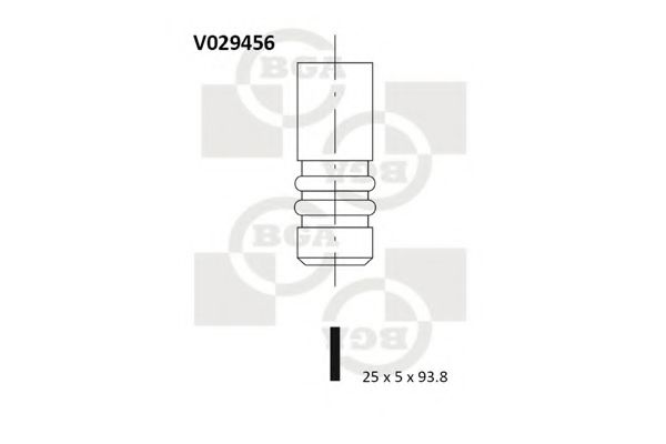 BGA V029456 Клапан выпускной для OPEL MERIVA