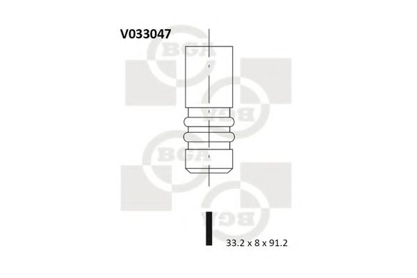 BGA V033047 Клапан выпускной для VOLKSWAGEN CORRADO