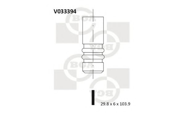 BGA V033394 Клапан выпускной для VOLKSWAGEN BEETLE