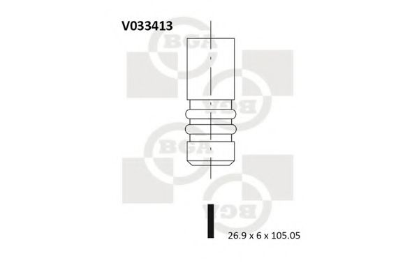 BGA V033413 Клапан выпускной для VOLKSWAGEN BEETLE